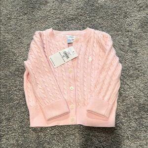 Ralph Lauren 12month Pink Cable Knit Cardigan